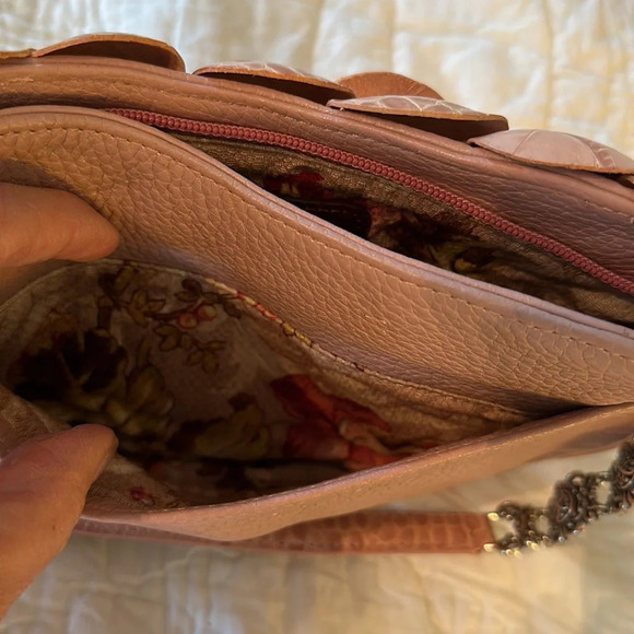 Rare Brighton Rosalie pink Leather Shoulder Handbag Vintage - Picture 10 of 13